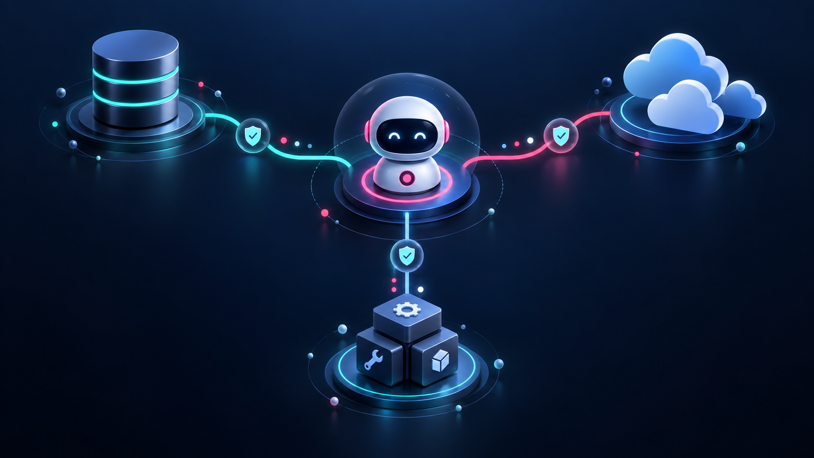 AI 에이전트에서 사내 데이터베이스와 외부 API, MCP 서버로 이어지는 경로별 승인 지점