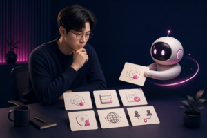AI 코딩 에이전트의 변경 인수 패킷을 검토하는 개발자